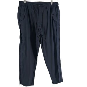 Paskho utility cargo pants pockets dark blue adjustable bottom hiking sz M